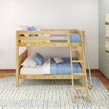 GOTIT NP : Classic Bunk Beds Twin Medium Bunk Bed with Angled Ladder on Front, Panel, Natural