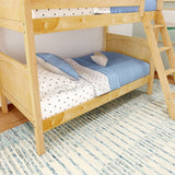 GOTIT NP : Classic Bunk Beds Twin Medium Bunk Bed with Angled Ladder on Front, Panel, Natural