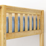 GOTIT NS : Classic Bunk Beds Twin Medium Bunk Bed with Angled Ladder on Front, Slat, Natural