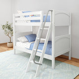 GOTIT WP : Classic Bunk Beds Twin Medium Bunk Bed with Angled Ladder on Front, Panel, White