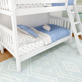 GOTIT WS : Classic Bunk Beds Twin Medium Bunk Bed with Angled Ladder on Front, Slat, White