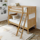 GOTIT XL NP : Classic Bunk Beds Twin XL Medium Bunk Bed with Angled Ladder on Front, Panel, Natural