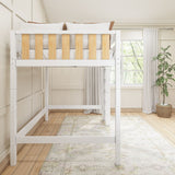 GRAND MWS : Loft Bed Modern Full High Loft Bed with Straight Ladder on Front