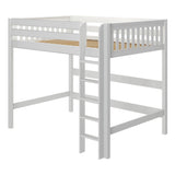 GRAND XL WS : Loft Bed Full XL High Loft Bed with Straight Ladder on Front, Slat, White