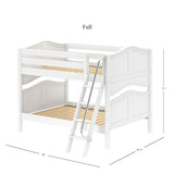 GULP WC : Classic Bunk Beds Full Low Bunk Bed with Angled Ladder on Front, Curved, White