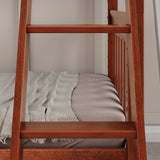 HAPPY CS : Play Bunk Beds Twin Medium Bunk Bed with Slide, Slat, Chestnut