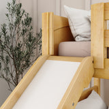 HAPPY NP : Play Bunk Beds Twin Medium Bunk Bed with Slide, Panel, Natural