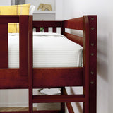 HEAVY XL CS : Standard Loft Beds Queen High Loft Bed with Straight Ladder on End, Slat, Chestnut