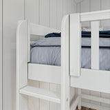HIGHRISE 1 WS : Corner Loft Beds Twin High Corner Loft Bed with Ladders on Ends, Slat, White
