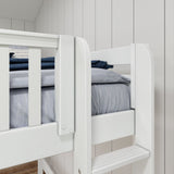 HIGHRISE 1 WS : Corner Loft Beds Twin High Corner Loft Bed with Ladders on Ends, Slat, White