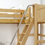HIGHRISE XL NP : Corner Loft Beds Twin XL High Corner Loft Bed with Ladders, Panel, Natural