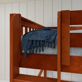 HIGHTIDE XL CS : Corner Loft Beds High Corner Loft Bed - Queen + Twin XL, Slat, Chestnut