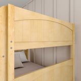 HIPHIP NP : Play Bunk Beds Full Medium Bunk Bed with Slide and Straight Ladder on Front, Panel, Natural
