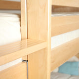 HOLY NP : Triple Bunk Classic Twin Triple Bunk Bed with Two Straight Ladders on Front, Natural Birch Panel