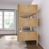 HOLY NP : Triple Bunk Classic Twin Triple Bunk Bed with Two Straight Ladders on Front, Natural Birch Panel
