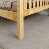 HOORAY NS : Play Bunk Beds Full Medium Bunk Bed with Slide and Angled Ladder on Front, Slat, Natural