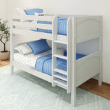 HOTSHOT WP : Classic Bunk Beds Twin Low Bunk Bed with Straight Ladder on Front, Panel, White