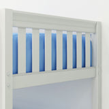HOTSHOT WS : Bunk Bed Classic Low Twin Bunk Bed with Straight Ladder on Front, Classic White Slats