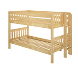 HOTSHOT XL 1 NS : Classic Bunk Beds Low Bunk Bed XL w/ Straight Ladder on End (Low/Low), Slat, Natural