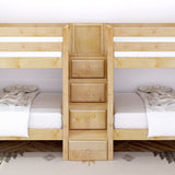 INFLATION NS : Multiple Bunk Beds Twin over Full Quadruple Bunk Bed with Stairs, Slat, Natural