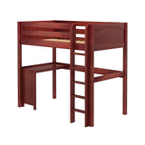 JIBJAB15 CP : Storage & Study Loft Beds Twin High Loft Bed + Corner Desk, Panel, Chestnut