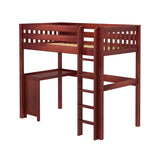 JIBJAB15 CS : Storage & Study Loft Beds Twin High Loft Bed + Corner Desk, Slat, Chestnut