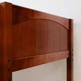JIBJAB1 CP : Storage & Study Loft Beds Twin High Loft Bed with Straight Ladder + Desk, Panel, Chestnut