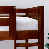 JIBJAB CP : Standard Loft Beds Twin High Loft Bed with Straight Ladder on Front, Panel, Chestnut