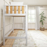 JIBJAB MWS : Loft Bed Modern Twin High Loft Bed with Straight Ladder on Front