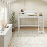 JIBJAB MWS : Loft Bed Modern Twin High Loft Bed with Straight Ladder on Front