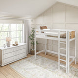 JIBJAB MWS : Loft Bed Modern Twin High Loft Bed with Straight Ladder on Front