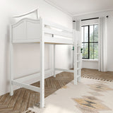 JIBJAB WC : Standard Loft Beds Twin High Loft Bed with Straight Ladder on Front, Curve, White