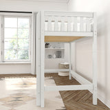 JIBJAB WS : Standard Loft Beds Twin High Loft Bed with Straight Ladder on Front, Slat, White