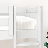 JIBJAB WS : Standard Loft Beds Twin High Loft Bed with Straight Ladder on Front, Slat, White