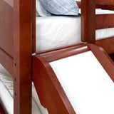 JOLLY TR CP : Play Bunk Beds Twin Medium Bunk Bed with Slide and Trundle Bed, Panel, Chestnut