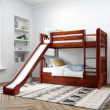 JOLLY TR CS : Play Bunk Beds Twin Medium Bunk Bed with Slide and Trundle Bed, Slat, Chestnut