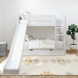 JOLLY TR WP : Play Bunk Beds Twin Medium Bunk Bed with Slide and Trundle Bed, Panel, White