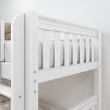 JOLLY TR WS : Play Bunk Beds Twin Medium Bunk Bed with Slide and Trundle Bed, Slat, White