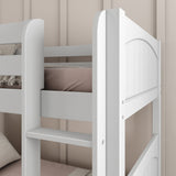 JOLLY WP : Play Bunk Beds Twin Medium Bunk Bed with Slide and Straight Ladder on Front, Panel, White