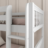 JOLLY WS : Play Bunk Beds Twin Medium Bunk Bed with Slide and Straight Ladder on Front, Slat, White