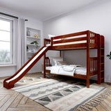 JOLLY XL 1 CS : Play Bunk Beds Twin XL Medium Bunk Bed with Slide, Slat, Chestnut