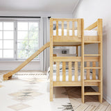 JOLLY XL 1 NS : Play Bunk Beds Twin XL Medium Bunk Bed with Slide, Slat, Natural