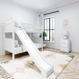 JOLLY XL 1 WP : Play Bunk Beds Twin XL Medium Bunk Bed with Slide, Panel, White