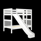 JOLLY XL 1 WS : Play Bunk Beds Twin XL Medium Bunk Bed with Slide, Slat, White