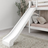 JOLLY XL WC : Play Bunk Beds Twin XL Medium Bunk Bed with Slide and Straight Ladder on Front, Curve, White