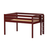 KIT CP : Standard Loft Beds Full Low Loft Bed with Straight Ladder on End, Panel, Chestnut