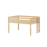 KIT NS : Standard Loft Beds Full Low Loft Bed with Straight Ladder on End, Slat, Natural
