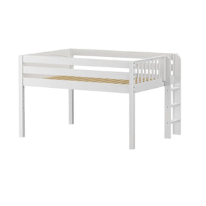 KIT NS : Standard Loft Beds Full Low Loft Bed with Straight Ladder on End, Slat, Natural