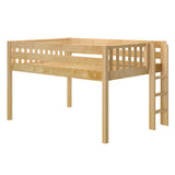 KIT XL NS : Standard Loft Beds Full XL Low Loft Bed with Straight Ladder on End, Slat, Natural