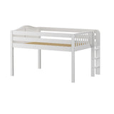 KIT XL WC : Standard Loft Beds Full XL Low Loft Bed with Straight Ladder on End, Curved, White